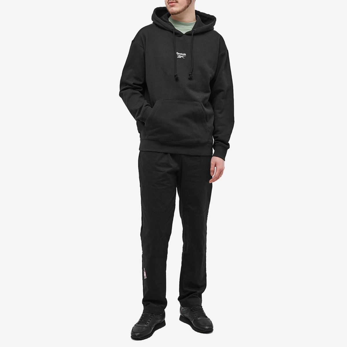 Reebok Men's Classic Vector Hoody in Black/Chalk Reebok