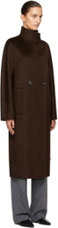 LISA YANG Brown Doublé Button Coat