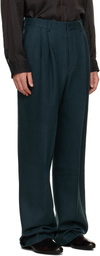 Dries Van Noten Green Pleated Wool Trousers