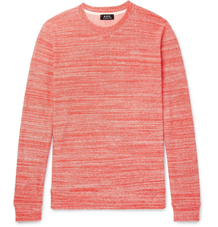 Photo: A.P.C. - Max Space-Dyed Knitted Cotton Sweatshirt - Men - Red