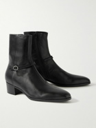 SAINT LAURENT - Vlad Buckled Leather Boots - Black