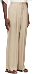 King & Tuckfield Beige Cupro Trousers