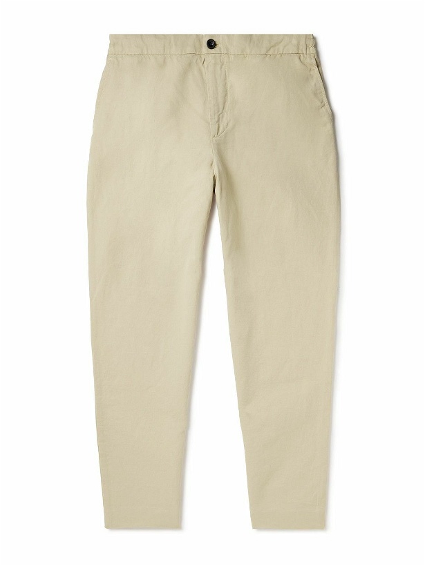 Photo: Mr P. - James Tapered Cotton and Linen-Blend Twill Drawstring Trousers - Neutrals