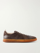 Officine Creative - Militia 002 Suede-Trimmed Leather Sneakers - Brown