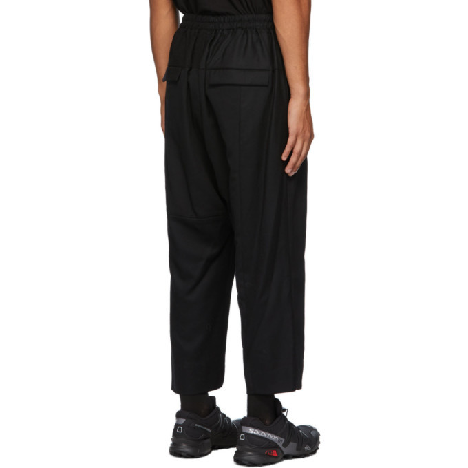 The Viridi-anne Black Wool Drawstring Trousers The Viridi-anne