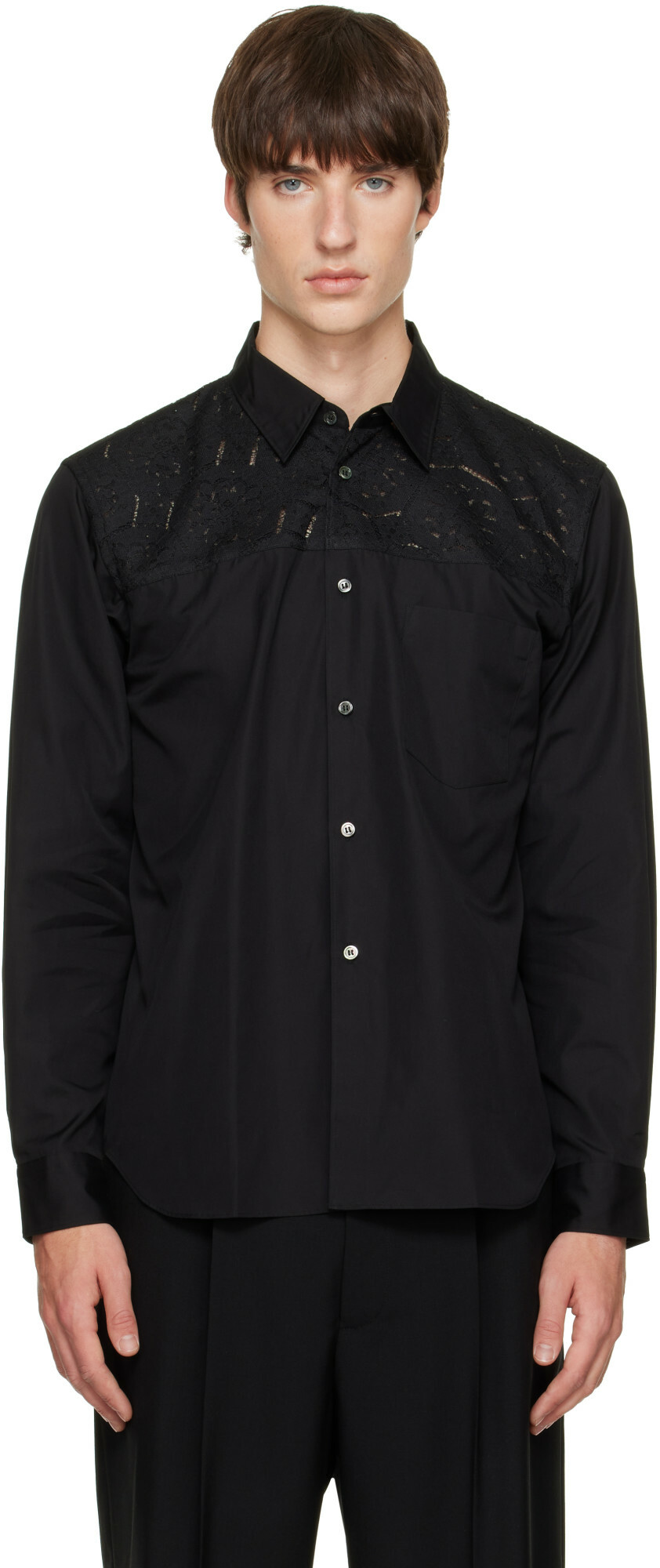 Comme des Garçons Homme Plus Black Lace Shirt
