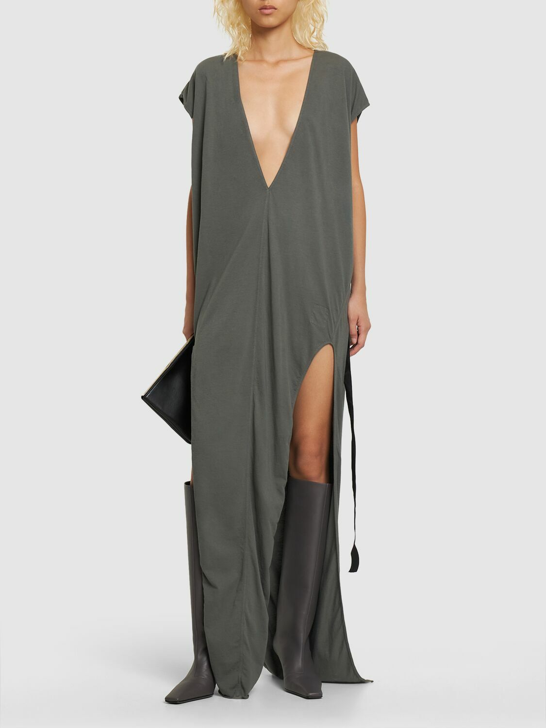 RICK OWENS DRKSHDW - Arrowhead Cotton Jersey Long Dress Rick Owens Drkshdw