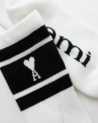 Ami Paris Ami De Coeur Striped Socks Black - Mens - Socks