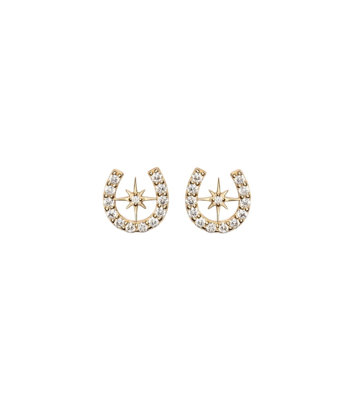 Photo: Sydney Evan Horseshoe Starburst 14kt gold (585/1000) stud earrings with diamonds
