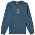 Men's AAPE Basic Army Tape Crew Sweat in Green (Navy)