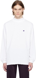 NEEDLES White Mock Neck Long Sleeve T-Shirt