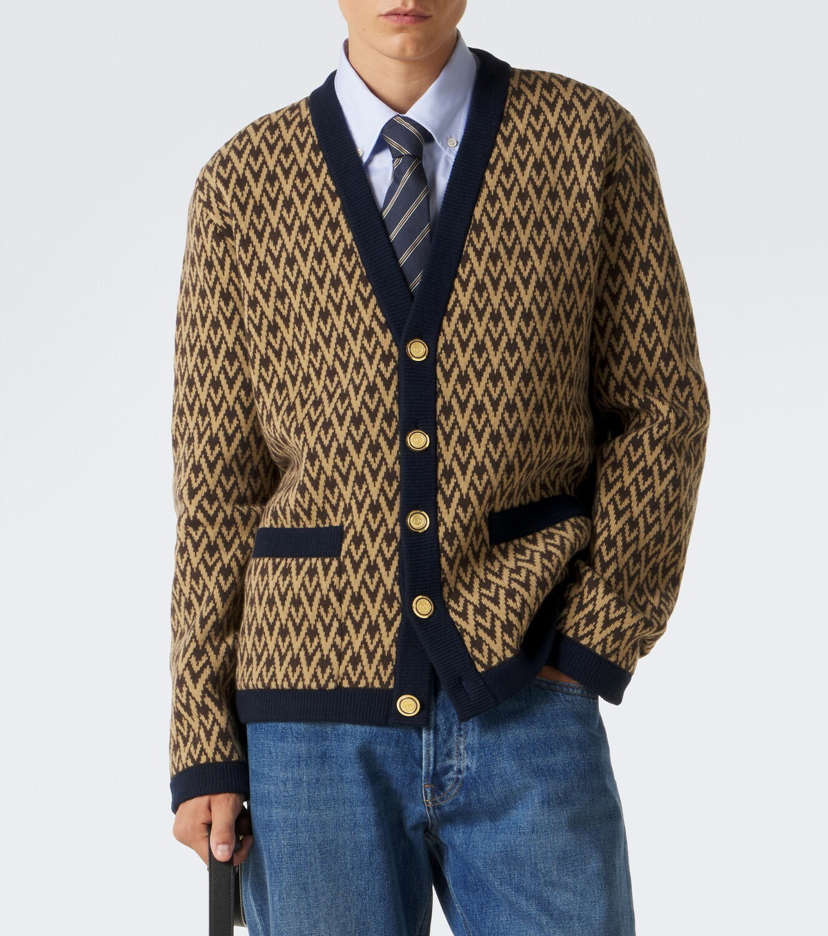 Valentino Toute La V jacquard virgin wool cardigan