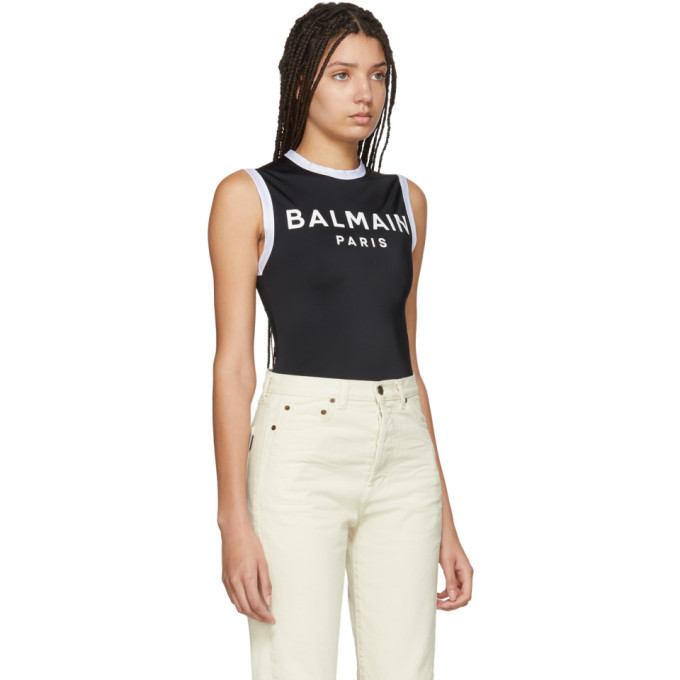 Balmain Black Logo Bodysuit Balmain