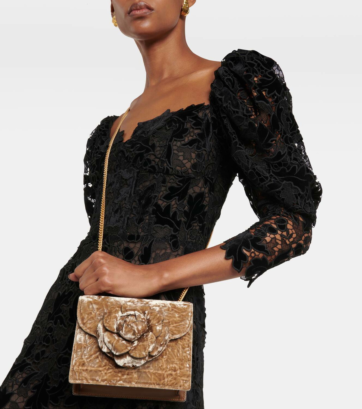 Oscar de la Renta Tro Mini velvet crossbody bag