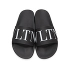 Valentino Black and White Valentino Garavani VLTN Slides