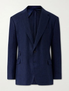 Ralph Lauren Purple label - Herringbone Cotton, Silk and Linen-Blend Blazer - Blue
