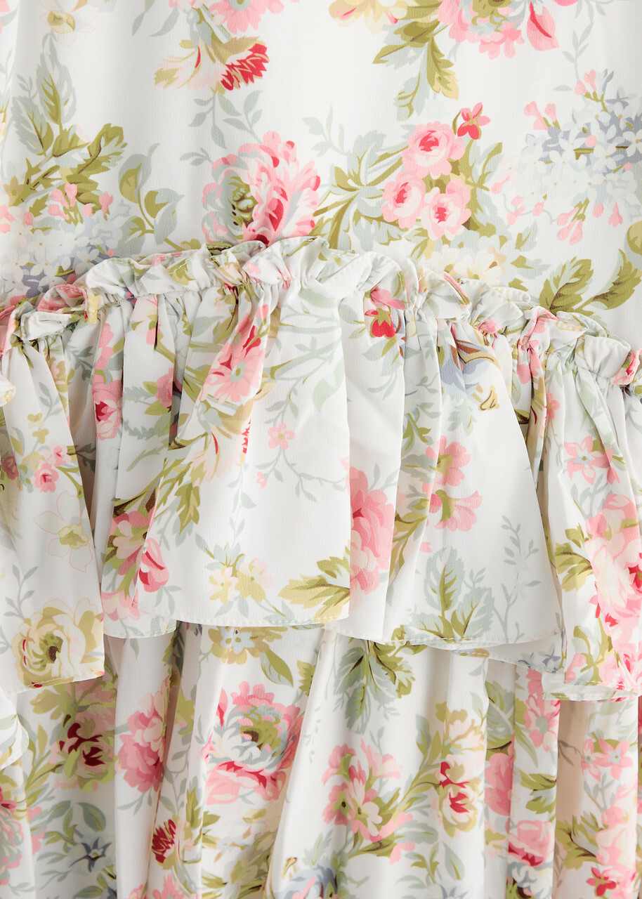 Needle & Thread Enchanted Garden Floral-print Midi Dress White