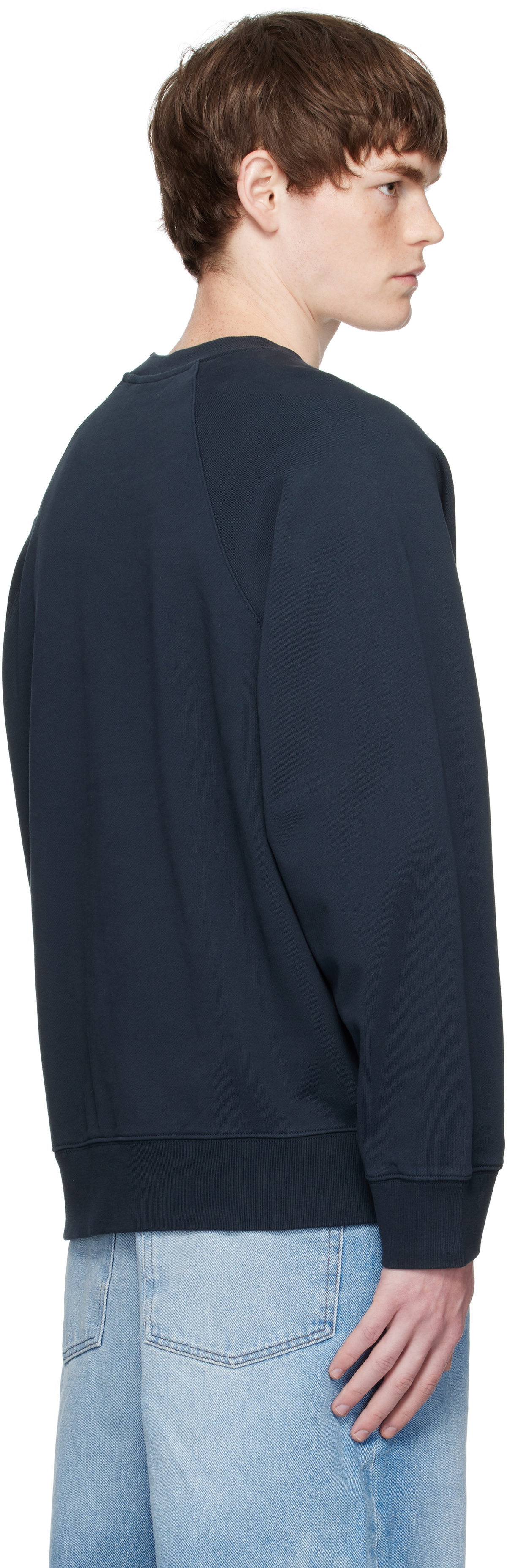 hidehide Maison Kitsuné Navy Bold Fox Head Patch Oversize Sweatshirt