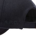 A.P.C. Men's Charlie Wool Cap in Navy Blue Melange