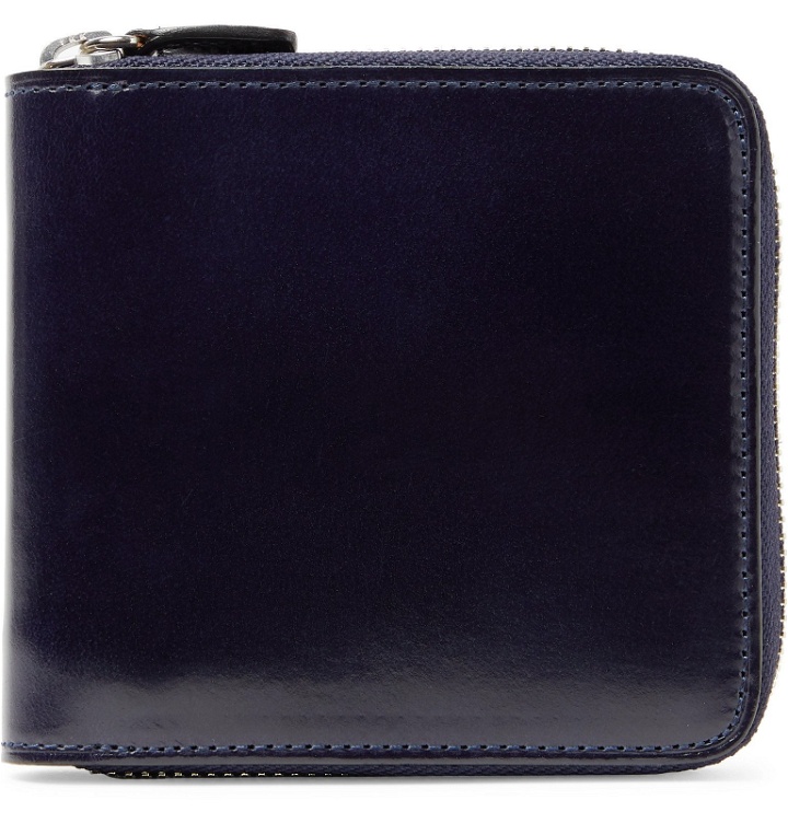 Photo: Il Bussetto - Polished-Leather Zip-Around Wallet - Blue