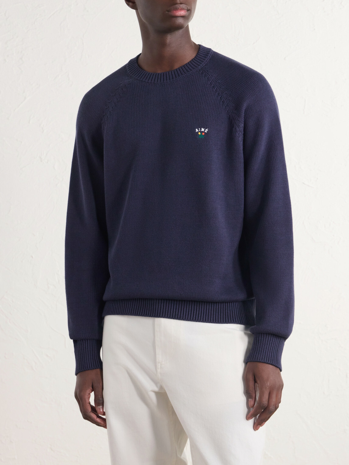 Aimé Leon Dore - Logo-Embroidered Cotton Sweater - Blue