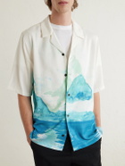 MANAAKI - Paradise Camp-Collar Printed Lyocell Shirt - Blue