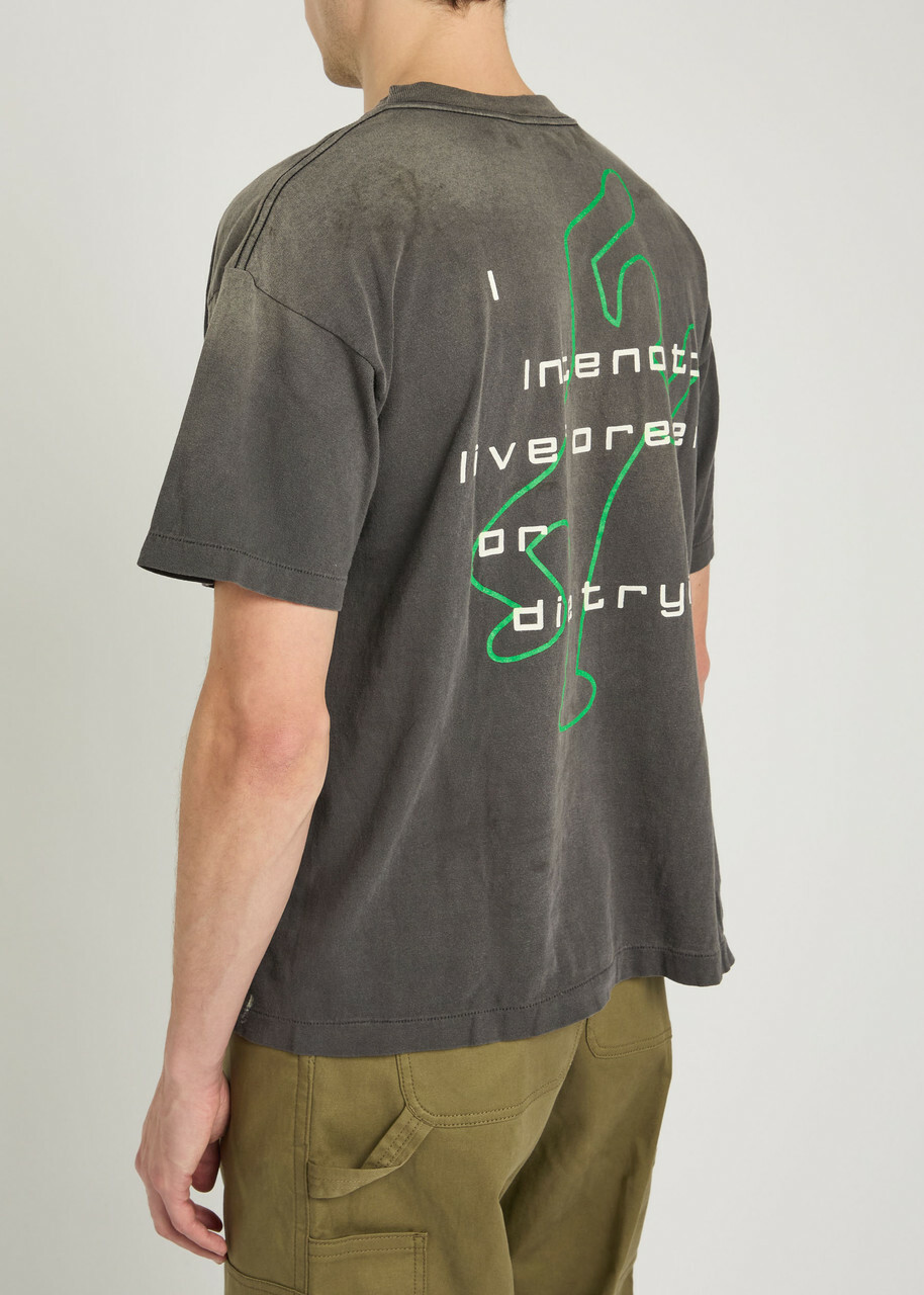 Saint Mxxxxxx Files Printed Cotton T-shirt Black