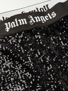 Palm Angels - Straight-Leg Sequinned Jersey Trousers - Black