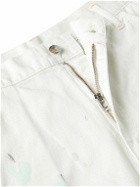 Acne Studios - Paint-Splattered Cotton-Twill Trousers - White