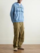 Story mfg. - Geo Appliquéd Organic Cotton-Jersey Zip-Up Hoodie - Blue
