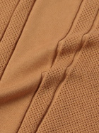 Brunello Cucinelli - Honeycomb-Knit Cotton Polo Shirt - Orange