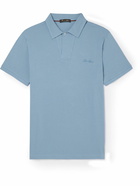 Loro Piana - Logo-Embroidered Cotton-Piqué Polo Shirt - Blue