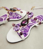 Dolce&Gabbana Embellished leather thong sandals