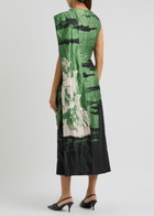Erdem Printed Scarf-effect Satin Midi Dress Multi Print