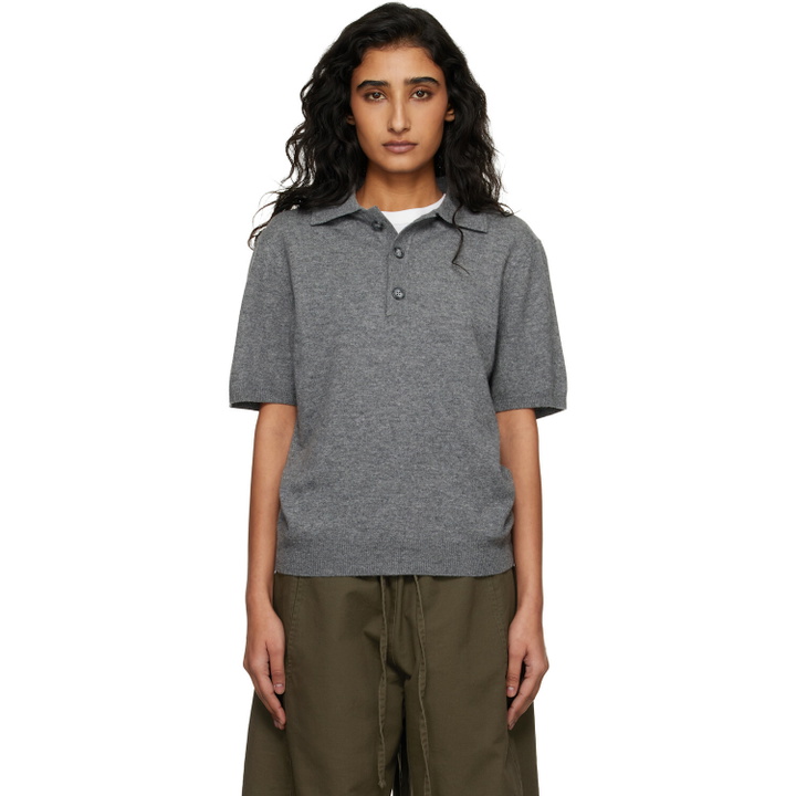 Photo: Entire Studios Gray Short Sleeve Knit Polo