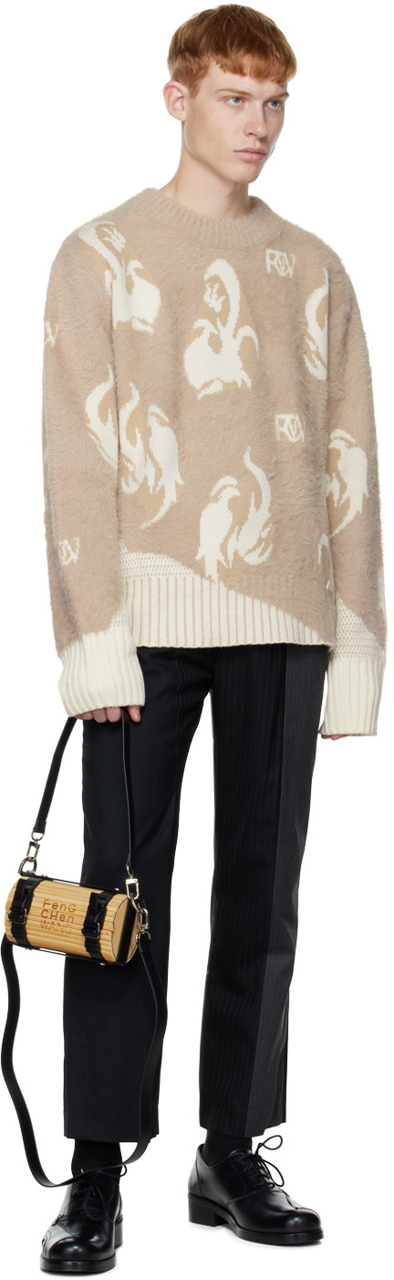 Feng Chen Wang Beige & Black Small Bamboo Bag