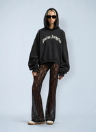 Palm Angels Curved Logo Track Crop Hooded Sweatshirt