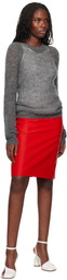 Sportmax Gray Stretch Alpaca & Wool Crewneck Sweater