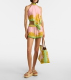 Versace Printed cotton and silk voile shorts