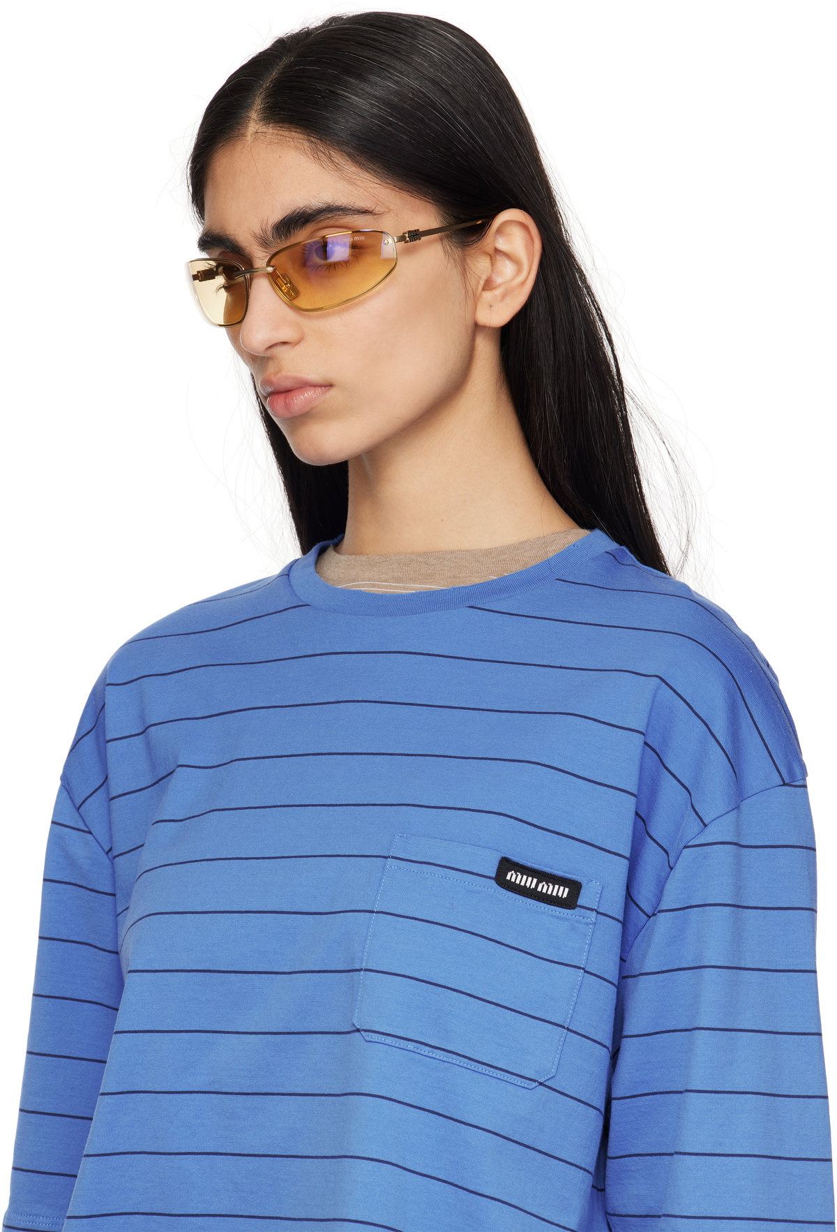 【関税込み】Miu Miu Eyewear シルバー Miu Nocturne サングラス Silver Miu Nocturne Sunglasses by Miu Miu Eyewear on Sale