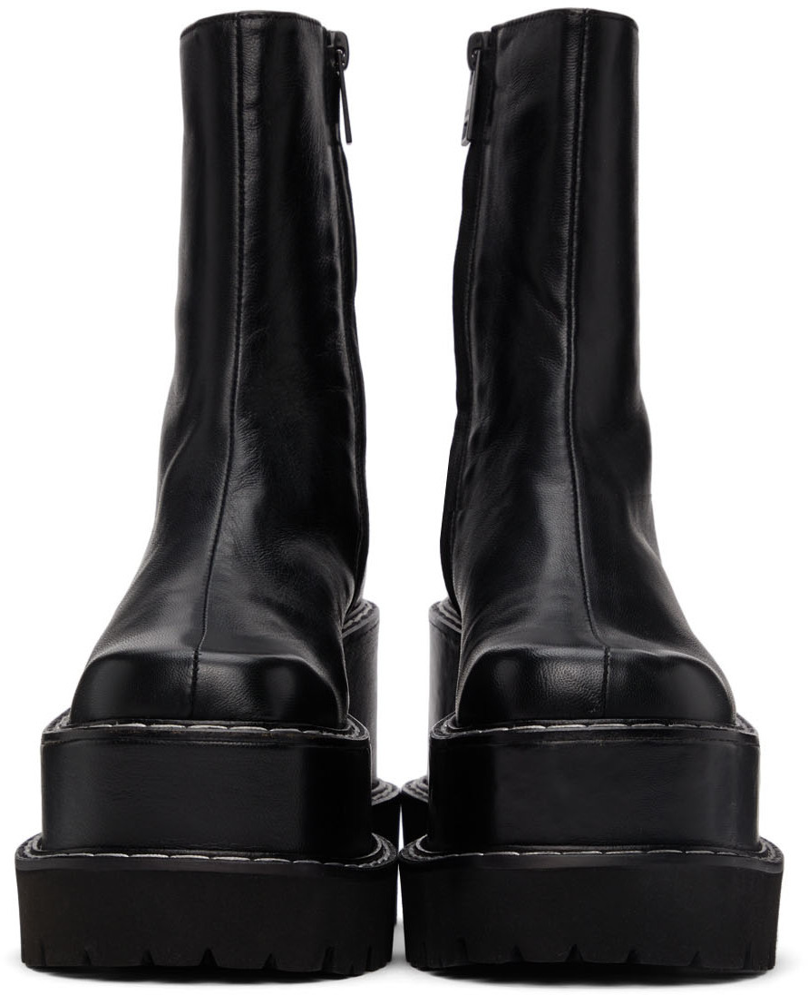 MSGM Black Platform Zip Boots MSGM