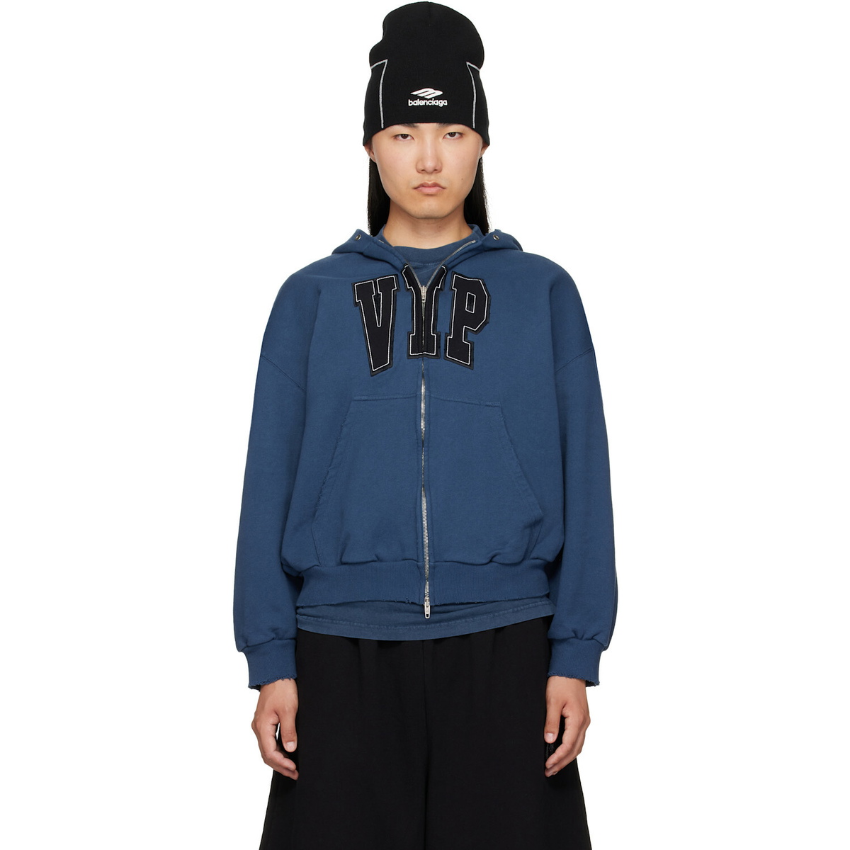 Balenciaga Blue 'VIP' Zip-Up Hoodie