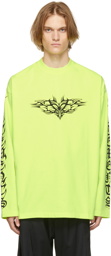 VETEMENTS Yellow Gothic Logo Long Sleeve T-Shirt