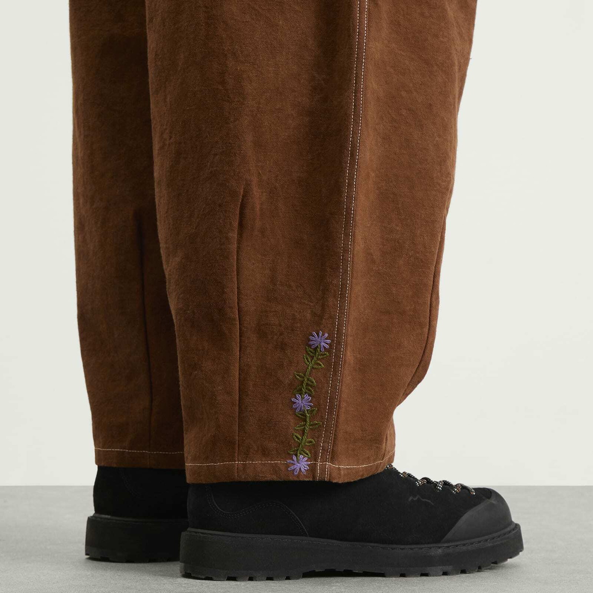 Story mfg. Men's Canvas Lush Pants in Brown Wonky-Wear