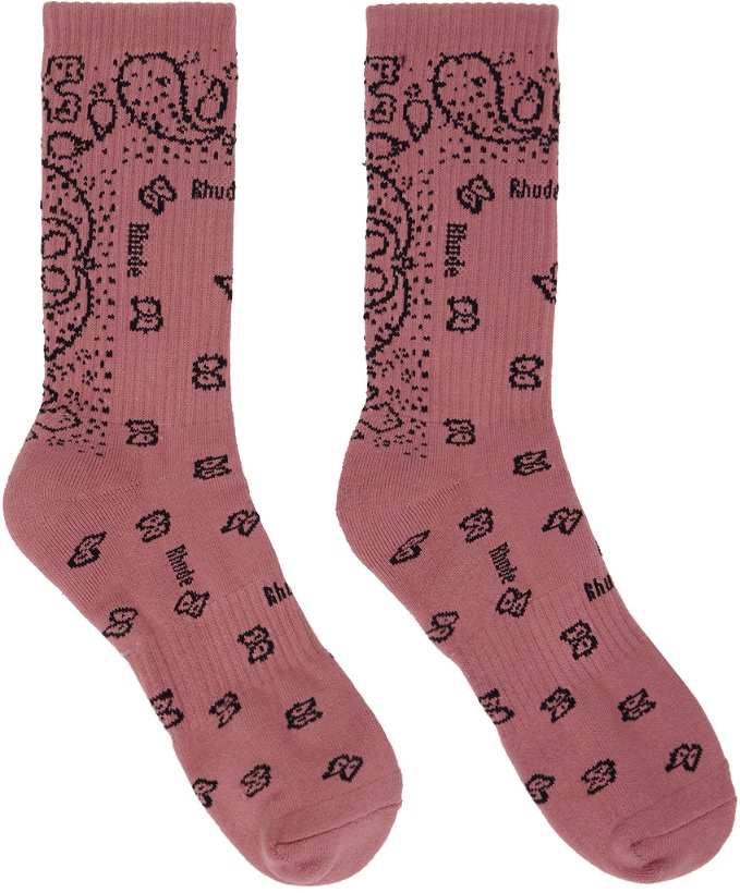 Photo: Rhude Pink Bandana Socks