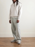 Nike - Solo Swoosh Straight-Leg Logo-Embroidered Cotton-Blend Jersey Sweatpants - Gray
