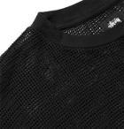Stüssy - Pigment-Dyed Cotton-Mesh Sweatshirt - Black