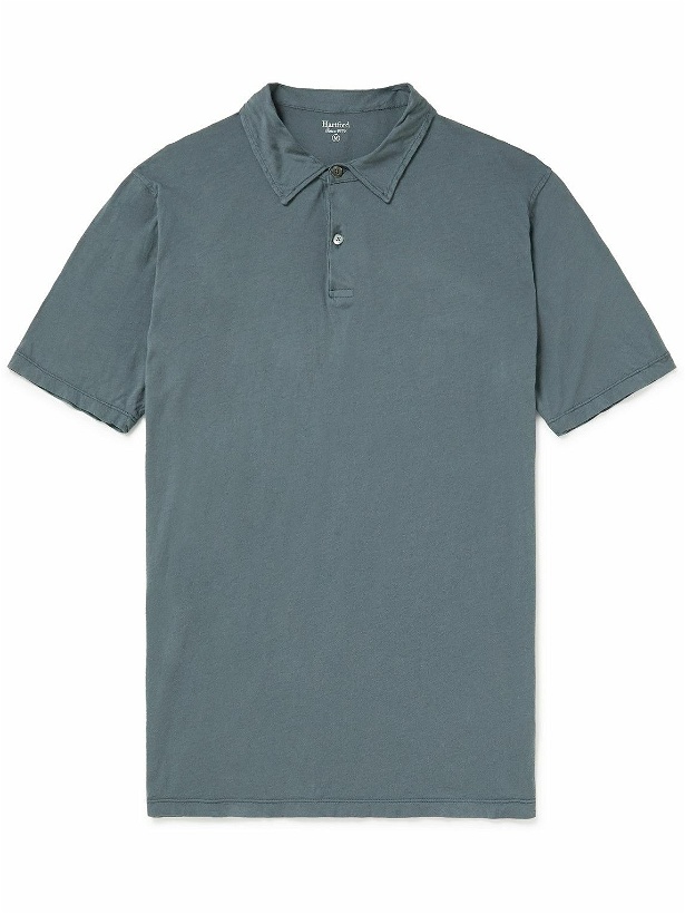 Photo: Hartford - Slim-Fit Cotton-Jersey Polo Shirt - Blue