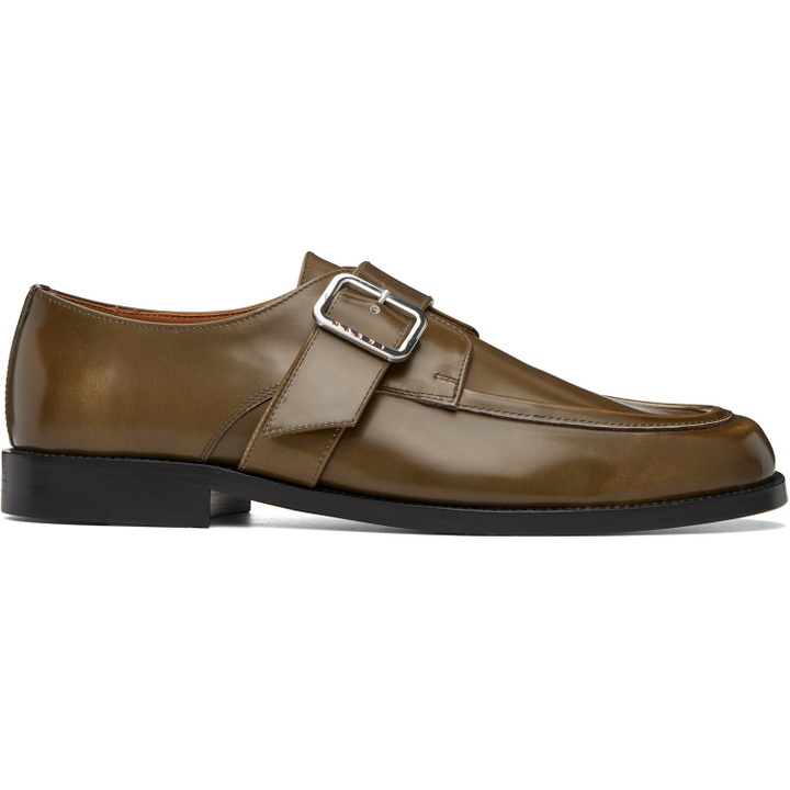 Photo: Marni Khaki Shaded Leather Buckle Monkstraps