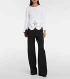 Oscar de la Renta Lace-trimmed cotton sweater